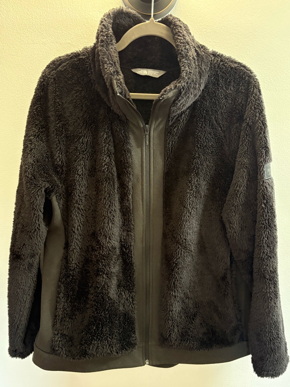 The North Face Black Zip Front Teddy Coat XL